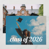 Retro CLASS van 2025 High School 2 Foto Afstuderen Aankondiging (Voorkant / Achterkant)