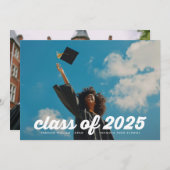 Retro CLASS van 2025 High School 2 Foto Afstuderen Aankondiging (Voorkant / Achterkant)
