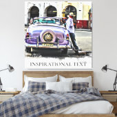 *~* Retro Classic Auto  Antiek Man Canvas Afdruk (Insitu (Slaapkamer))