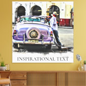 *~* Retro Classic Auto  Antiek Man Canvas Afdruk (Insitu (Woonkamer))