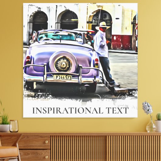 *~* Retro Classic Auto  Antiek Man Canvas Afdruk (Insitu (Woonkamer))