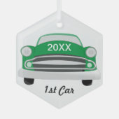 Retro Classic Car 1st Car Keepomwille Glas Ornament (Voorkant)