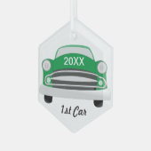 Retro Classic Car 1st Car Keepomwille Glas Ornament (Voorkant links)