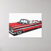 Retro Classic Convertible Side Pop Art  Canvas Afdruk (Voorkant)