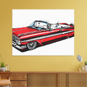 Retro Classic Convertible Side Pop Art  Canvas Afdruk (Insitu (Woonkamer))