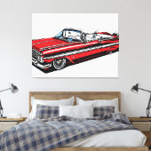 Retro Classic Convertible Side Pop Art  Canvas Afdruk (Insitu (Slaapkamer))