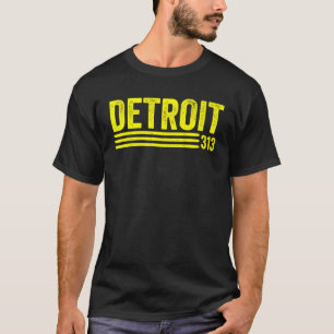Retro Classic Detroit Motor City 313 stijl T-shirt