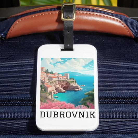 Retro Classic Dubrovnik Kroatië Bagagelabel (Voorkant Insitu 2)