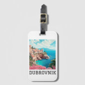 Retro Classic Dubrovnik Kroatië Bagagelabel (Voorkant (verticaal))