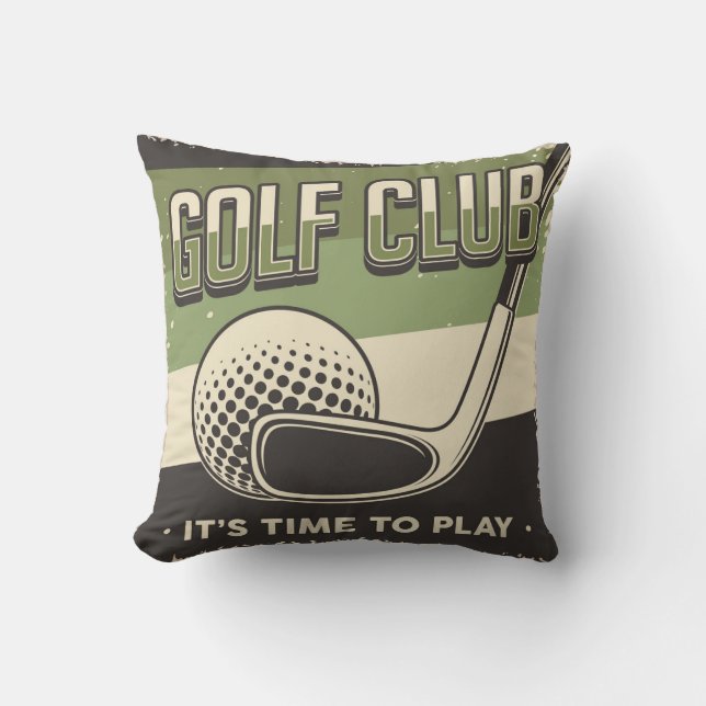 Retro  Classic Grunge Golf Club Kussen (Voorkant)