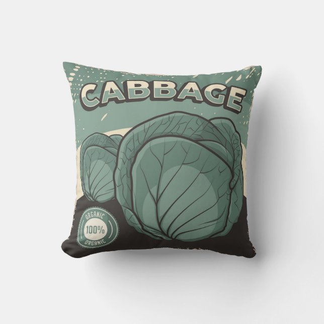 Retro  Classic Grunge Vegetable-kool Kussen (Voorkant)