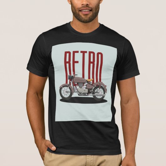 Retro Classic motorfiets. T-shirt (Voorkant)