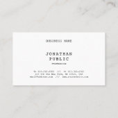 Retro Classic Nostalgic look Elegant Minimal Plain Visitekaartje (Achterkant)