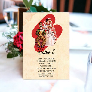 Retro Classic Old 50s Comic Rustic Wedding Kaart