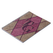 Retro Classic Paars Diamond Argyle Monogram Notitieboek (Linkerzijde)