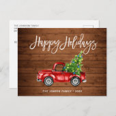 Retro Classic Rustic Kerstmis Ruck Holiday Briefkaart (Voorkant / Achterkant)
