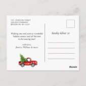 Retro Classic Rustic Kerstmis Ruck Holiday Briefkaart (Achterkant)