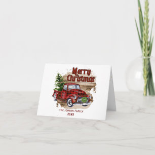 Retro Classic Rustic Kerstmis Ruck Holiday Kaart