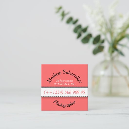 Retro Classic Square Insta Visitekaartjes (Staand voorkant)