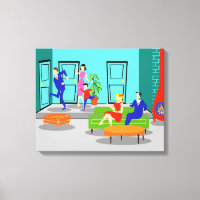 Retro Classic Televisie Uitgerekte Canvas Print