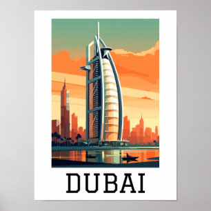 Retro Classic Travel Dubai Verenigde Arabische Emi Poster