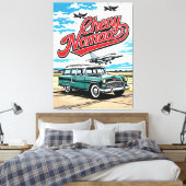 Retro Classic Wagon Sky Pop Art Illustration Print (Insitu (Slaapkamer))