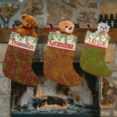 Retro Classic William Morris Rood/Groen Custom Kleine Kerstsok