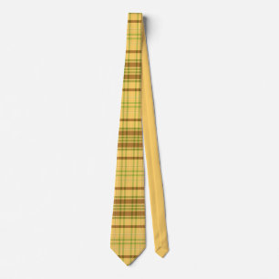Retro Classic Yellow & Brown Pset Pattern Mannen Stropdas