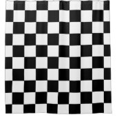 Retro Classique Noir Blanc À damiers Douche Rideau (Devant)