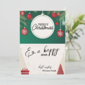 Retro classique ornements de Noël Carte de fin de  (Debout devant)