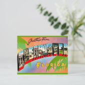 Retro Clearwater Florida Briefkaart (Staand voorkant)