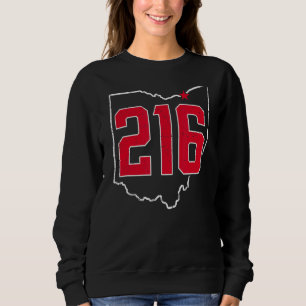 Retro Cleveland 216 Area Code Ohio Outline Trui
