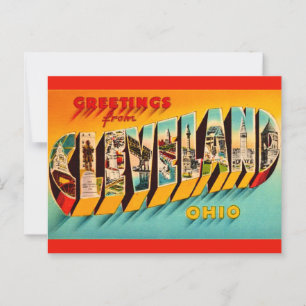Retro Cleveland Ohio ansichtkaart Briefkaart