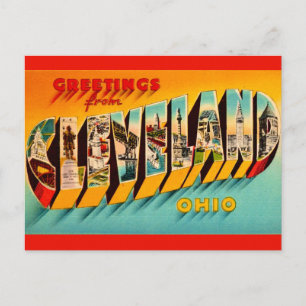 Retro Cleveland Ohio ansichtkaart Briefkaart