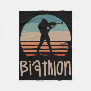 Retro Clic Biathlon Biatleet Fleece Deken