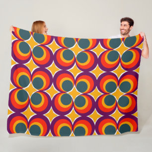 Retro Clovers Fleece Blanket Deken