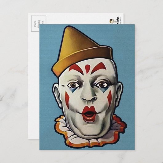 Retro Clown Briefkaart (Voorkant / Achterkant)