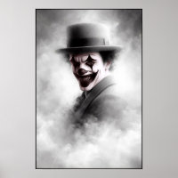 Retro Clown Portret Met Hoed