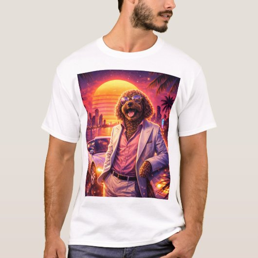 Retro Cockapoo T Shirt 80s Style (Voorkant)