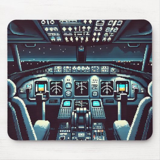 Retro Cockpit Mousepad (donker) Muismat (Voorkant)