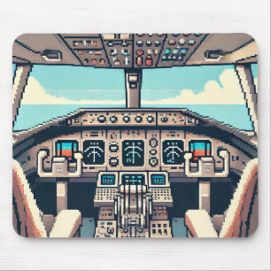 Retro Cockpit Mousepad (licht) Muismat
