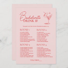 Retro Cocktail Bachelorette Party Game Drink Als Kaart