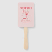 Retro Cocktail Bachelorette Party Handwaaier (Achterkant)