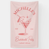 Retro Cocktail Bachelorette Party Spandoek (Verticaal)