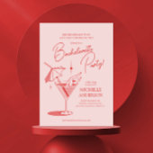 Retro Cocktail Bachelorette Party Uitnodiging