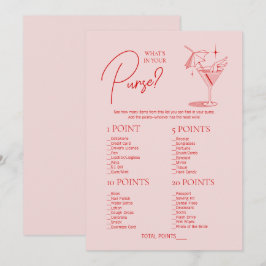 Retro Cocktail Bachelorette Wat zit er in je tas Kaart