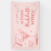 Retro Cocktail Bachelorette Weekend Banner (Verticaal)