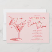 Retro Cocktail Bachelorette Weekend Route Kaart (Voorkant)