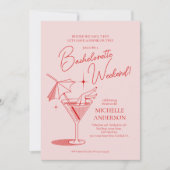 Retro Cocktail Bachelorette Weekend Route Kaart (Voorkant)