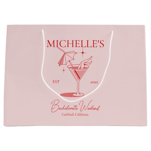 Retro Cocktail Jubileumfeest voor de Bruid Groot Cadeauzakje (Voorkant)